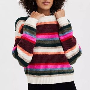 American Eagle Cropped Striped Sweater